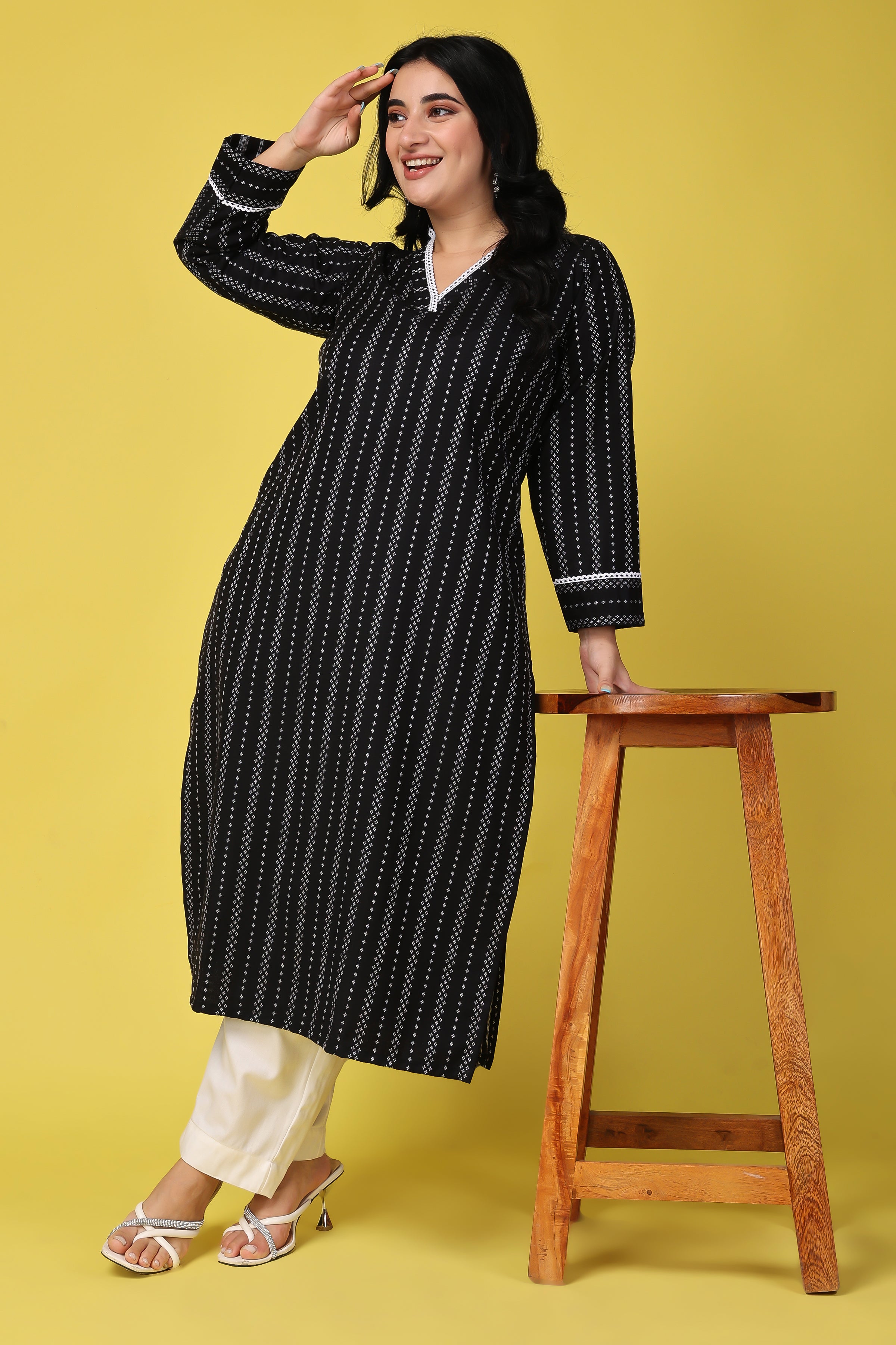 Buy JAPROZ Women's Woollen SELF Kurti (Combo Pack of 2, Gold, Orange, XL)  at Amazon.in